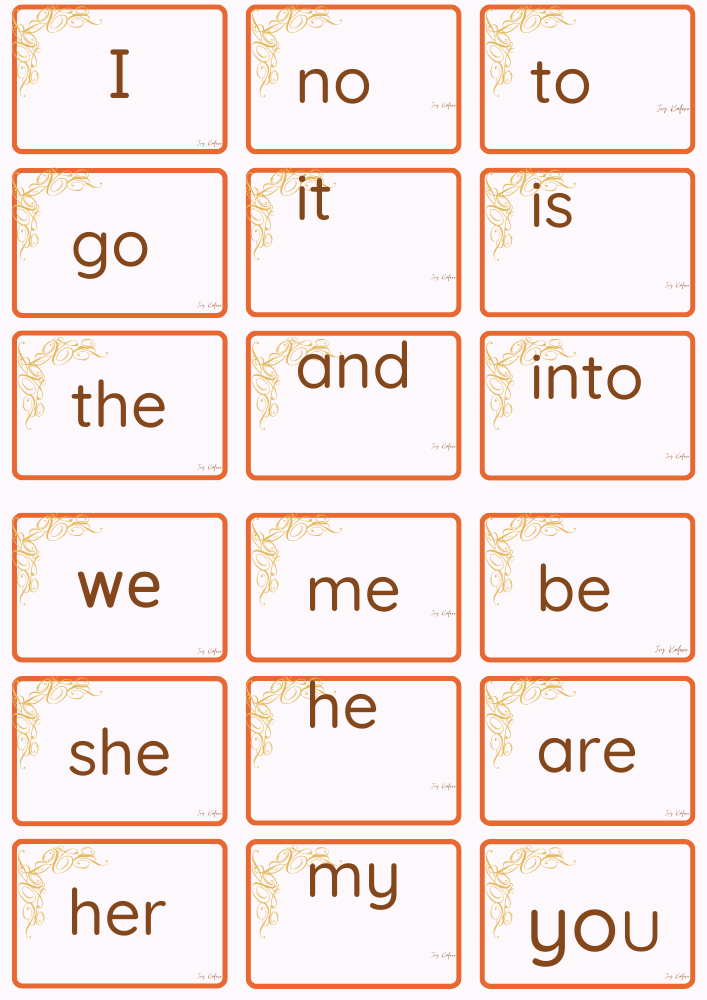 JK Tricky Word Flash Cards clickable