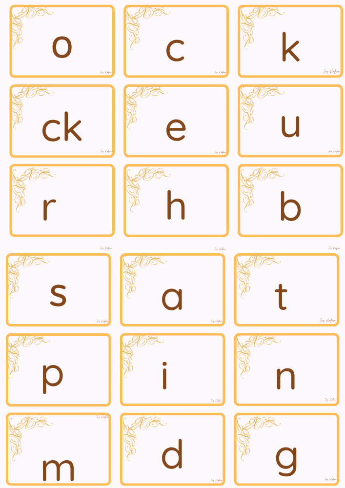 JK Phonics Flashcards are clickable