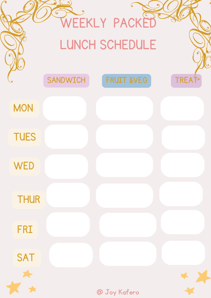 JK Packed Lunch Schedule clickable