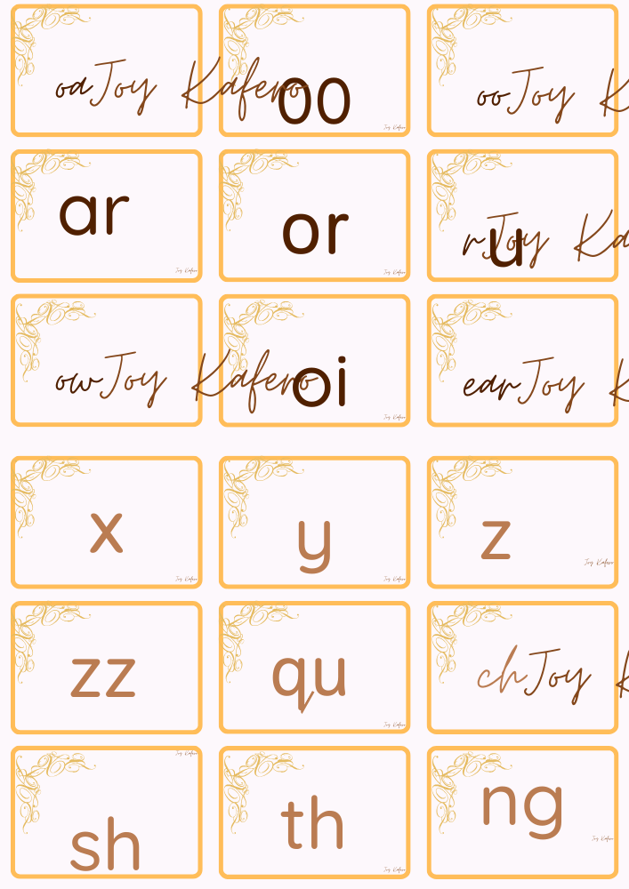 All Phonics Flashcards are clickable